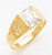 14k Yellow Gold  7mm Wide Children Cubic Zirconia Center  Stone Ring