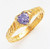 14k Gold Children Cz Center Stone Heart Ring