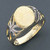 14k Gold 9mm Two-tone Children Round Flat-top Signet Ring