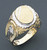 14k Gold 11mm Two-tone Children Round Flat-top Signet Ring