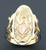 14k Gold 21mm Ladies Tri-color Lovebirds Ring