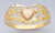 14k Gold Ladies 9mm  Wide Tri-Color Heart Ring