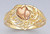 14k Gold Ladies 12mm Tri-color Heart Ring
