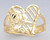14k Gold Ladies Diamond Cut Heart With a Rose Ring