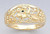 14k Gold Ladies Diamond Cut Flower Dome Ring