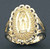 14k Gold 18mm Ladies Diamond Cut Virgin Mary Ring