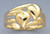 14k Gold Ladies 12mm Wide Diamond Cut Double Heart Ring