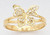 14k Gold Ladies Diamond Cut 11mm wide Butterfly Ring