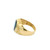 14k Yellow Gold  17mm Wide Men's Oval Synthetic Sapphire Center Stone Ring