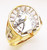 14k Gold Men's Two-tone Horse Cubic Zirconia Ring 4230