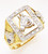 14k Gold Men's Two-tone Horse Cubic Zirconia Ring 4240