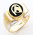 14k Gold Men's Two-tone Horseshoe Onyx Ring