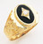 14k Gold Men's Onyx Ring with Cubic Zirconia 16mm Wide