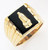 14k Gold 16mm Rectangle Men's Virgin Mary Onyx Ring