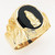 14k Gold 16mm Men's Virgin Oval Mary Onyx Ring