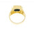 14k Yellow Gold  13mm by 16mm Men's Onyx Ring With Cubic Zirconia Accents