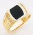 14K Gold 10Mm Wide Black Onyx Accented With 8 Cubic Zirconia Ring