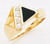 14K Yellow Gold 10mm Ladies Black Onyx Ring