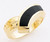 14K Yellow Gold 10mm Wide Ladies Black Onyx Ring