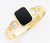 14K Yellow Gold 8mm Wide Ladies Black Onyx Ring