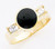 14K Yellow Gold 9mm Ladies Black Onyx Ring