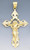 14k Gold Diamond Cut Crucifix Pendant 43mm W X 78mm H