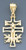 14k Gold Diamond Cut Cara Vaca Crucifix Pendant 15mm W