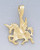 14k Gold Diamond Cut Unicorn Pendant 12mm W X 17mm H I