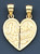 14k Gold Diamond Cut Best Friends Heart Pendant 20mm W