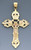 14k Gold Tri-color Crucifix Pendant 36mm W X 61mm H In