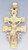 14k Gold Tri-color Cara Vaca Crucifix Pendant 28mm W X