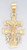 14k Gold Tri-color Cara Vaca Crucifix Pendant 25mm W X