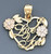 14k Gold Tri-color I Love You Heart Pendant 18mm W X 1