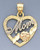 14k Gold Tri-color Mom Heart Pendant 17mm W X 22mm H I