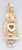 14k Gold Tri-color Owl Pendant 10mm W X 29mm H Includi