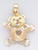 14k Gold Tri-color Teddy Bear Pendant 17mm W X 23mm H