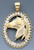 14k Gold Cz Horse Pendant 42mm W X 65mm H Including Ho