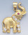 14k Gold Cz Elephant Pendant 30mm W X 37mm H Including