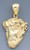 14k Gold Jesus Pendant 16mm W X 30mm H Including Hook.