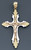 14k Gold Three Color Gold Crucifix Pendant 33mm W X 57mm H Inc