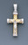 14k Gold Two-tone Fancy Hollow Crucifix Pendant 18mm W
