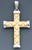 14k Gold Two-tone Fancy Hollow Cross Pendant 26mm W X