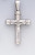 14k White Gold Fancy Hollow Crucifix Pendant 22mm by 38mm