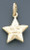 14k Gold Italian Star Charm 17mm W X 25mm H Including