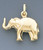 14k Gold Italian Elephant Charm 22mm W X 22mm H