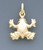 14k Gold Italian Frog Charm 16mm W X 22mm H Including