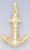 14k Gold Italian Mariner's Anchor Cross Charm 18mm W X