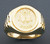 14k Gold 17mm Wide Pisces Zodiac Ring