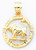14k Gold Framed Taurus Zodiac Pendant