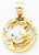 14k Gold Framed Capricorn Zodiac Pendant